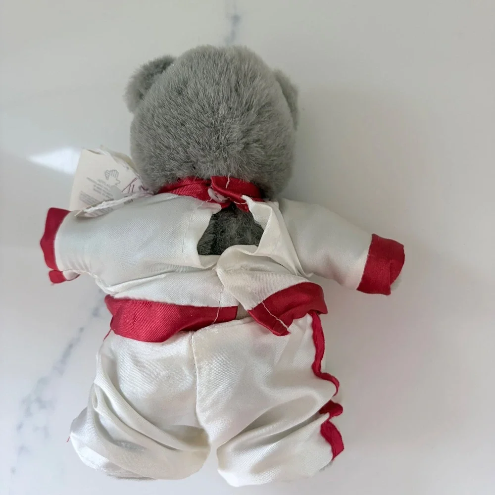 Robert Raikes Bears USA Olympic Wood Face Plush Nursery‎ Miniatures Grey 7in